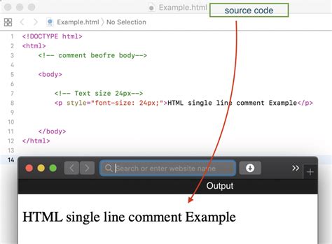 single line comment in html shortcut