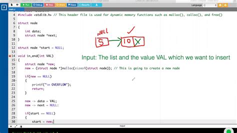single linked list program in c language
