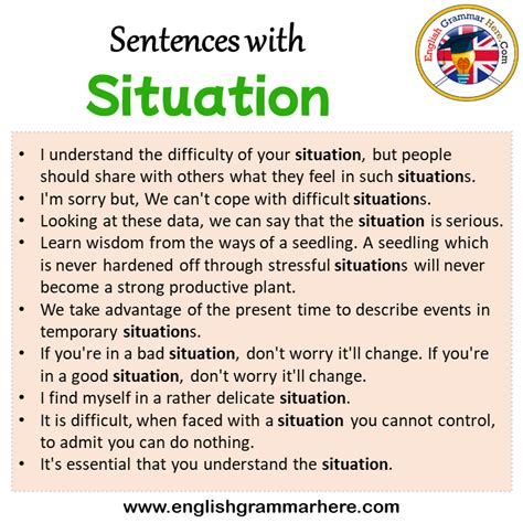 situation meaning in english with example