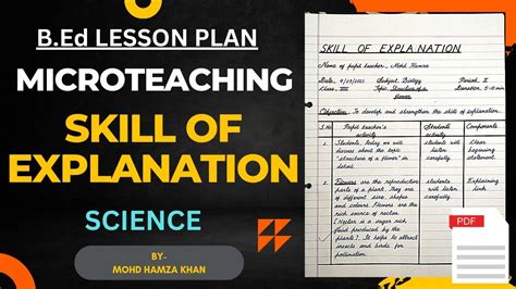 skill of explanation micro lesson plan