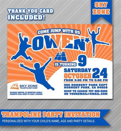 Sky Zone Birthday Invitation Template