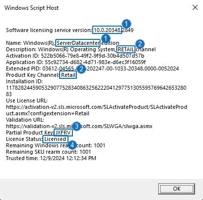 slmgr dlv command output