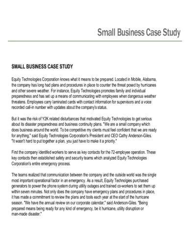 small business case study examples pdf