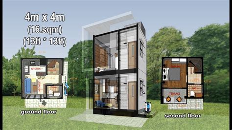 model dan inspirasi rumah 4x4 meter 2 lantai