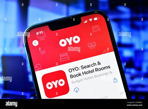 Smartphone showing OYO app