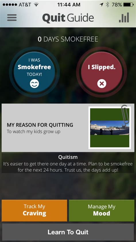 Smoking cessation app