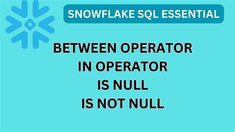snowflake is not null not working