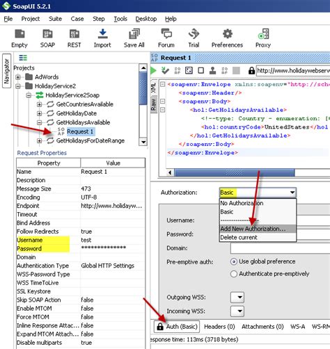 soap basic authentication xml example