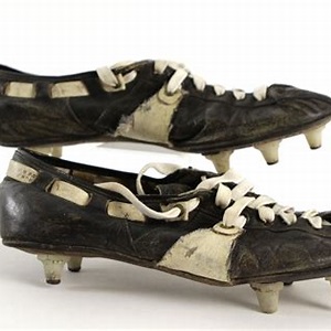 Worn-out soccer cleats