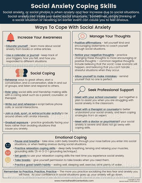 social anxiety coping skills pdf