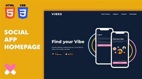 social media app html code