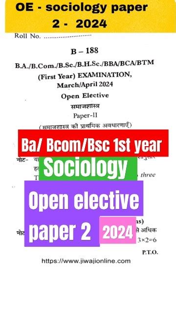 sociology open elective syllabus ba 1st year