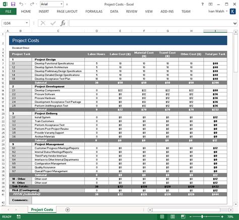software checklist template excel