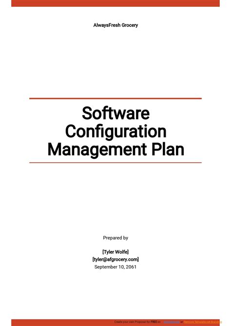 software configuration management document template