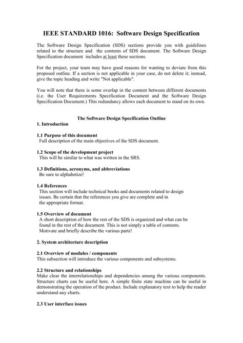 software design specification template ieee