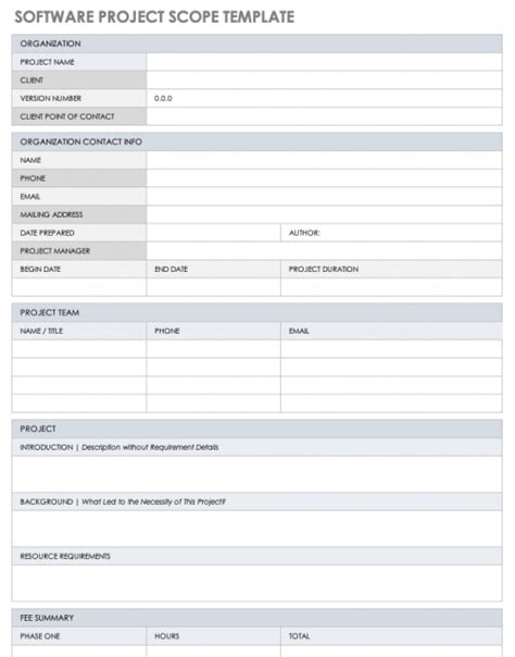 software development project scope template