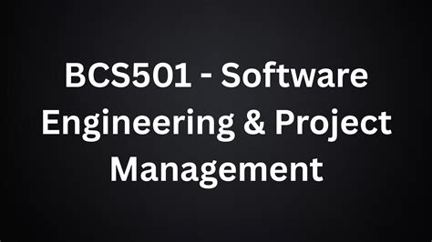 software engineering project management notes