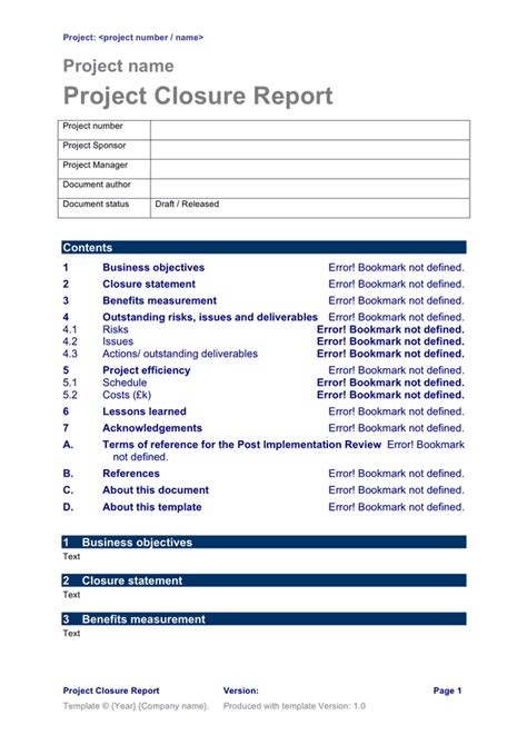 software project closure report sample pdf
