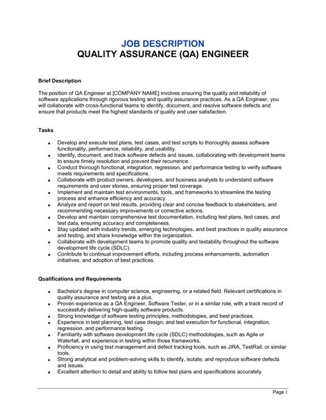 software qa engineer iii job description