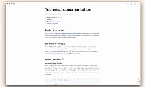 software technical documentation sample pdf