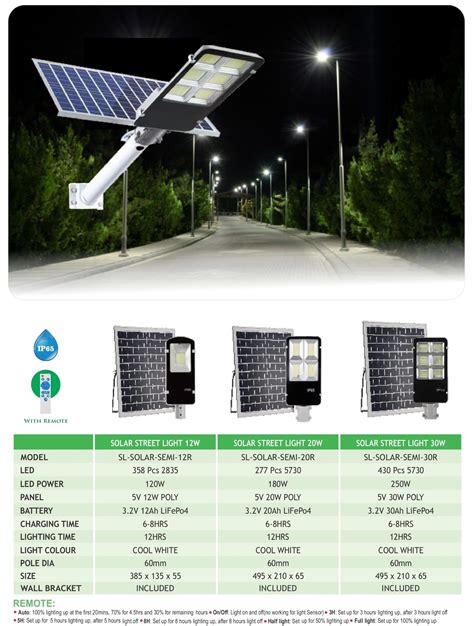 solar light specification