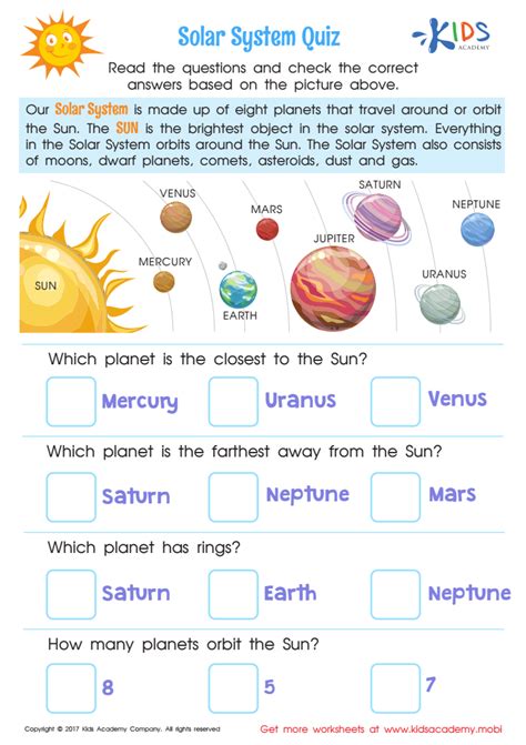 solar system questions with answers for kids