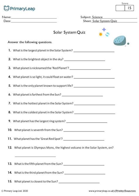 solar system quiz with answers