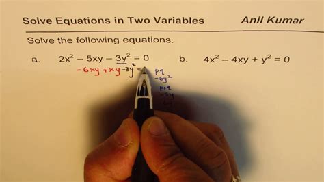 solve quadratic equation in two variables