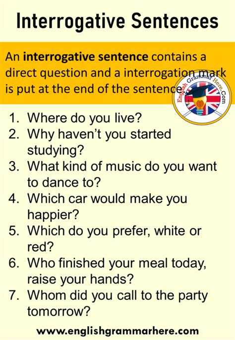 some example of interrogative sentence