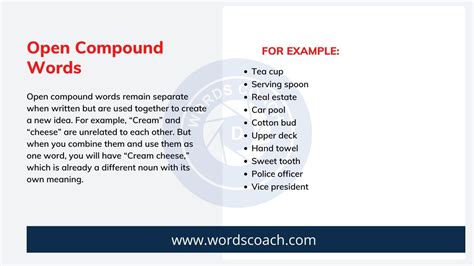 some examples of open compound words