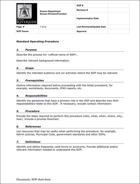 sop template examples pdf