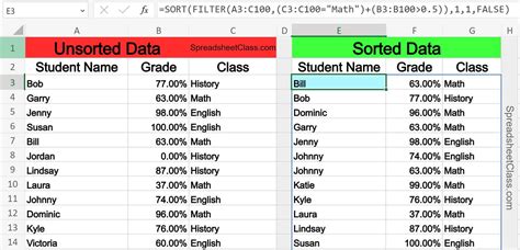 sort and filter in excel example