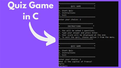 source code for quiz game in c language