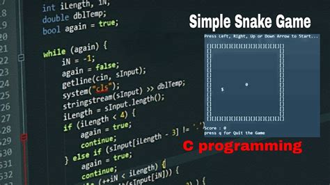 source code for snake game in c language