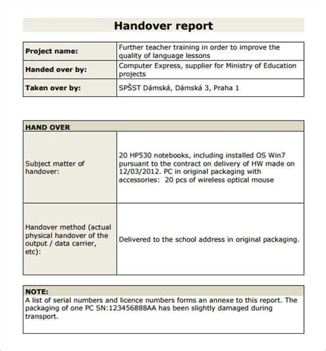 source code handover document template