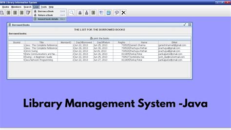 source code in java for library management system