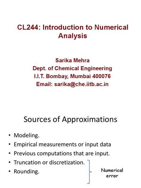 sources of errors in numerical analysis pdf