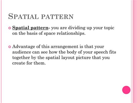 spatial pattern speech example