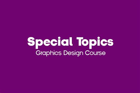 special topics in graphic design