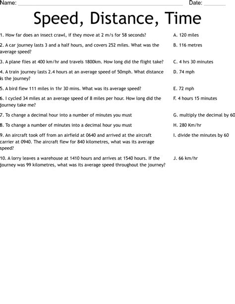 speed and distance problems with solutions