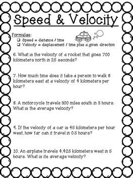 speed and velocity practice problems