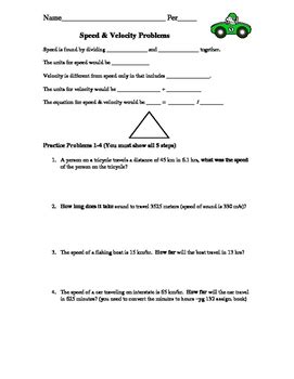 speed and velocity word problems