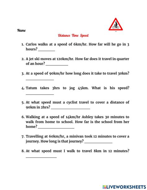 speed distance time problems with solutions pdf class 7