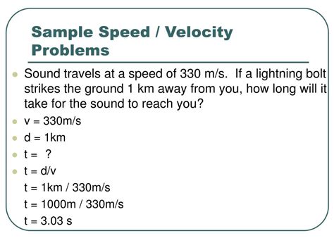 speed problems with solutions
