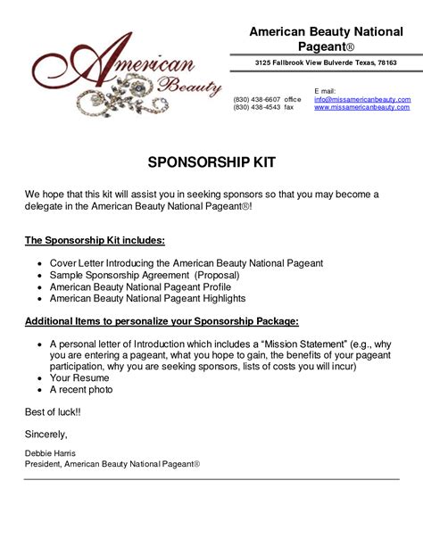 sponsorship request example