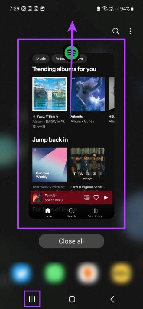 spotify stops when i switch apps