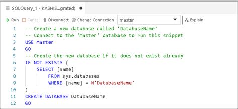 sql code snippet example