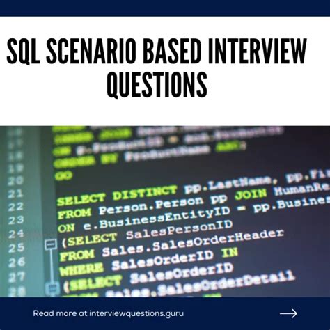 sql scenario based interview questions and answers for 10 years experience