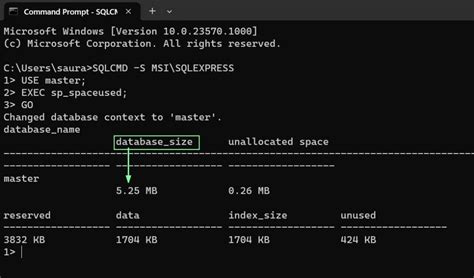 sql server size