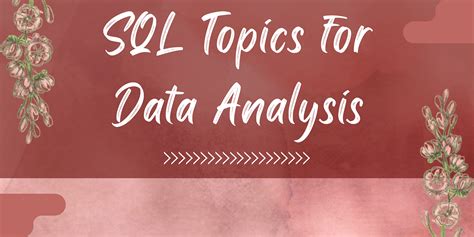 sql topics for data analysis